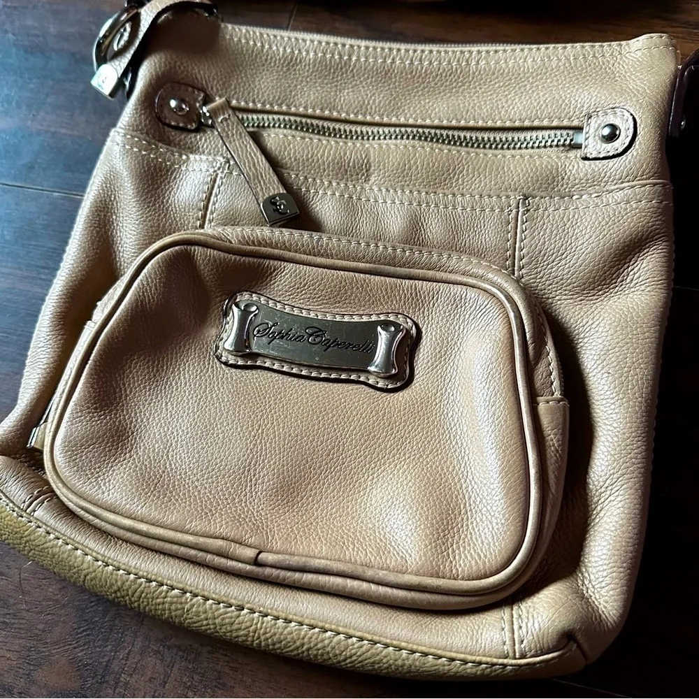 Sophia Caperelli Brown Leather Crossbody Bag